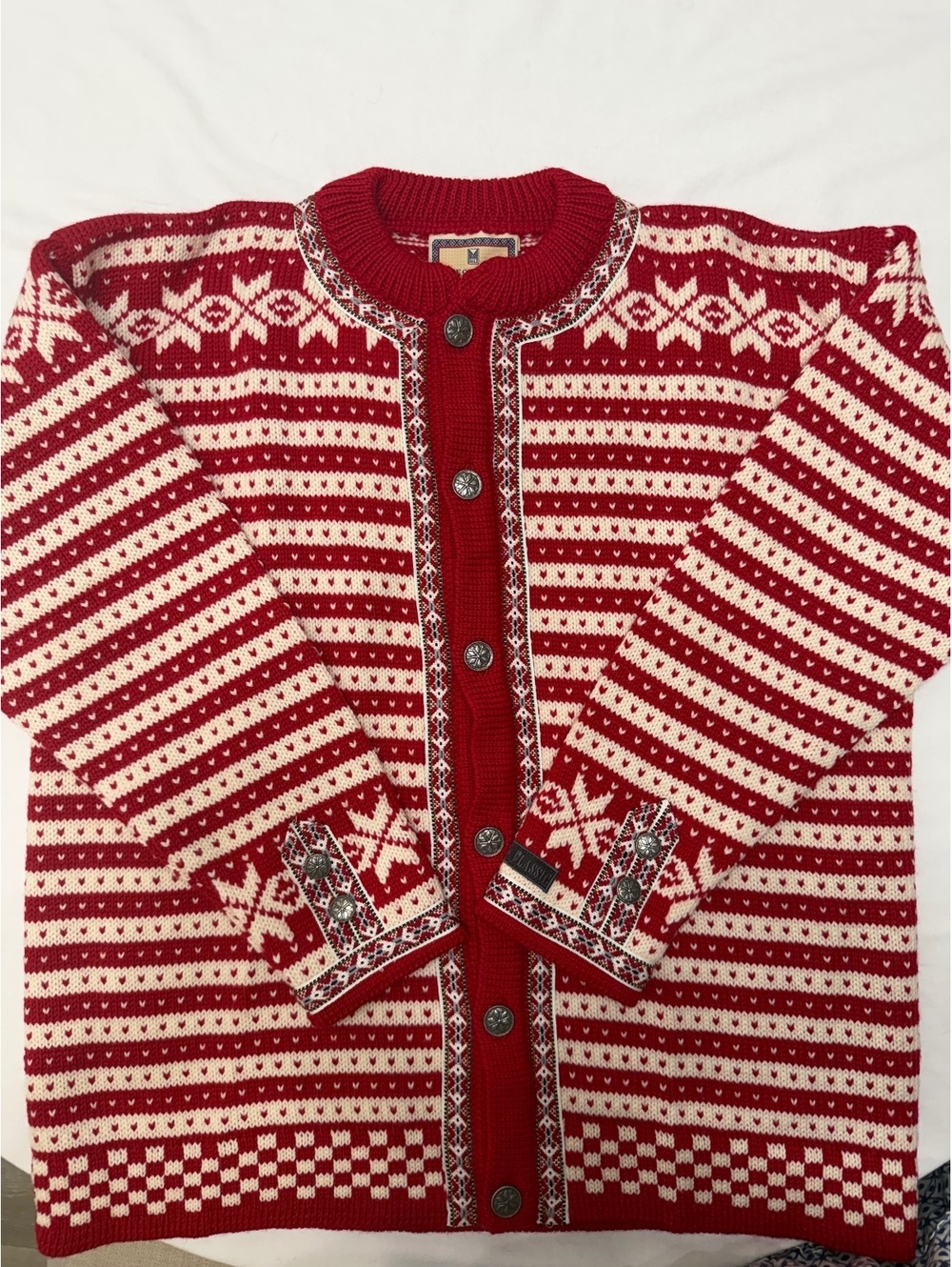 Vintage Dale of Norway Wool Knit Cardigan Sweater Nordic